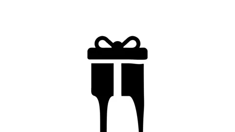 Melting gift box icon revealing a surprising animation Stock Footage 327761660