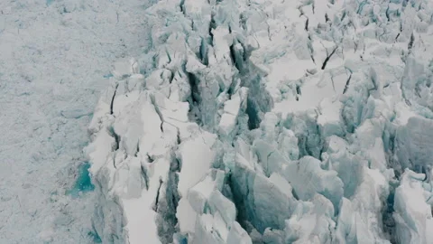 Melting Glacier Crevasses. Global Warming and Climate Change Stock Footage