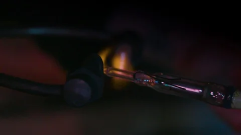 Melting glass with torch Stock Footage 109425404