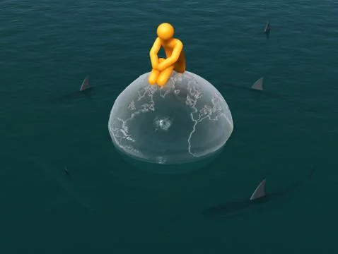 Melting globe Stock Illustration