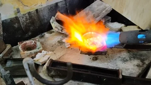 Melting Gold process Stock Footage 167437076