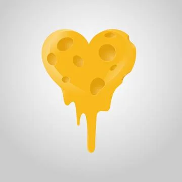 Melting Heart shape Cheese vector illustration Stock-Illustration