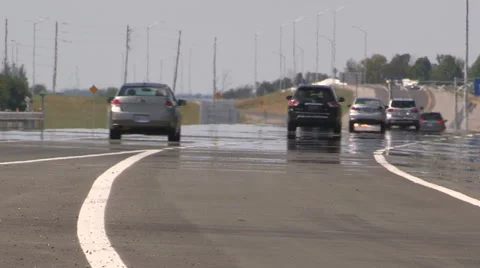 Melting highway pavement on hot summer day in heatwave Stock Footage 65821088