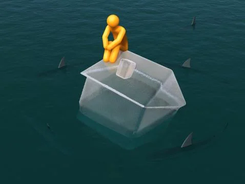 Melting house Stock Illustration