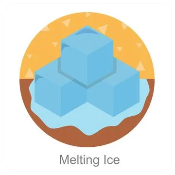 Melting Ice and climate icon concept Stock Illustration