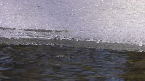 Melting ice and melt water in the stream... | Stock Video | Pond5