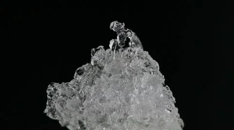 Melting ice closeup on black background Stock Footage 10565635