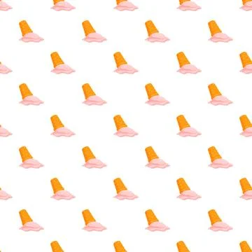 Melting ice cream cone pattern for summer background Stock Illustration