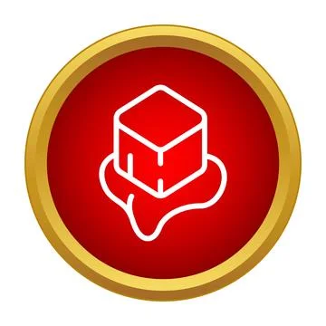 Melting ice cube icon showing climate change 库存插图