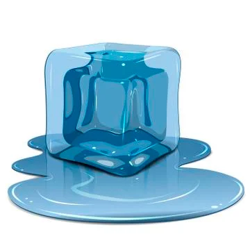 Melting ice cube Stock Illustration