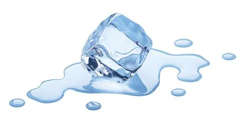 Melting ice cube isolated on white background Stock Photos