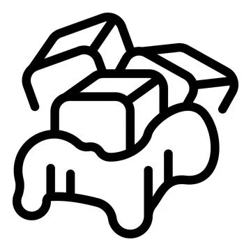 Melting ice cubes creating a puddle of water, refreshing coldness Stock Illustration