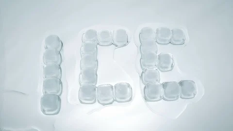 Melting Ice Cubes Forms The Word "Ice" Stock Footage 100192401