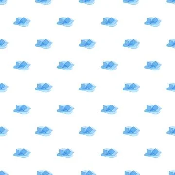 Melting ice cubes seamless pattern on white background Stock Illustration