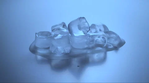 Melting Ice cubes in timelaps Stock Footage 61553778