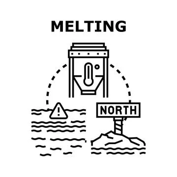 Melting ice global warming climate change concept Stock Illustration