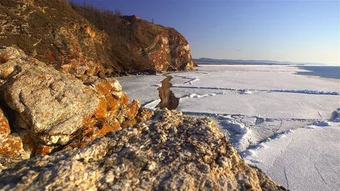 Melting of ice on the lake Stock Footage 77175470
