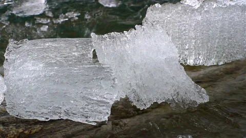 Melting of ice on the lake Stock Footage 77183593