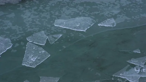 Melting of ice on the lake Stock Footage 77663375