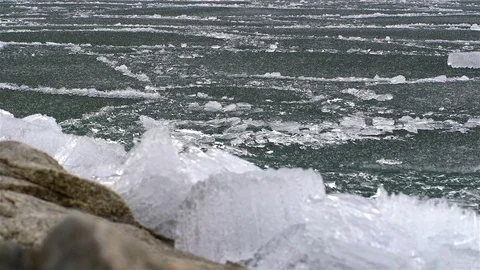 Melting of ice on the lake Stock Footage 78000848
