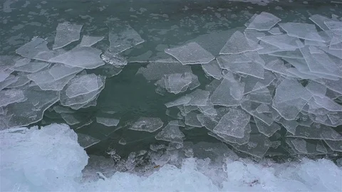 Melting of ice on the lake Stock Footage 78592834