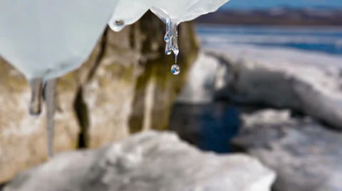Melting ice on lake. Moving camera Stock Footage 48475495