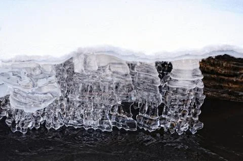Melting ice of a river Stock Photos