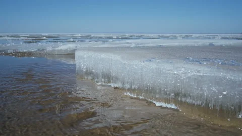 Melting ice river in spring Stock Footage 106626307