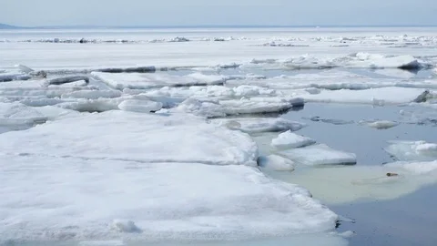 Melting Ice River Timelapse Video stock 74652281
