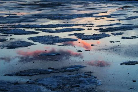 Melting ice in spring Stock Photos