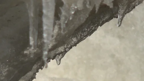Melting ice stalactite at the North Pole Stock Footage 104852699
