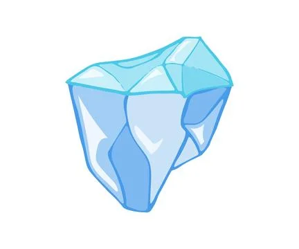 Melting iceberg floating on water, causing global warming and climate change Stock Illustration