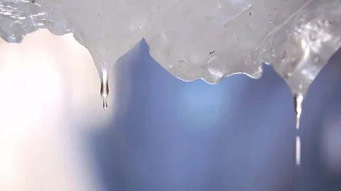 Melting icicles on a background of the spring sky Stock Footage 73794912