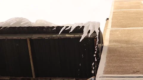 Melting Icicles Dripping Water – Spring Thaw in Cold Erzurum, Turkey Stock Footage 296217249