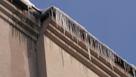 Melting icicles during global warming Stock Footage 227311192
