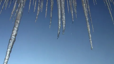 Melting icicles Stock Footage 8956673