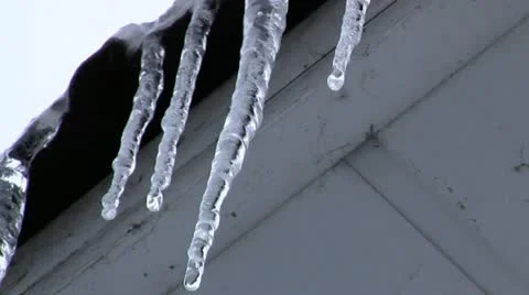 Melting icicles Stock Footage 20495717