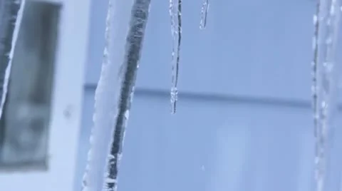 Melting Icicles Stock Footage