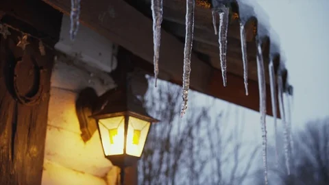 Melting Icicles  Stock Footage 71282375