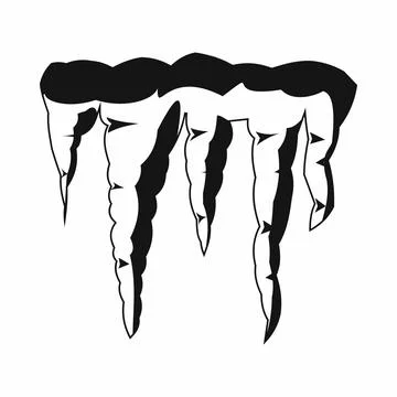 Melting icicles icon, black simple style 스톡 일러스트