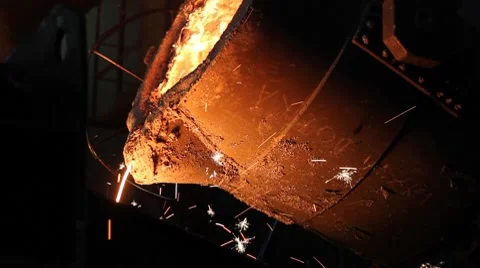 Melting Iron in the Foundry Stock Footage 8913265