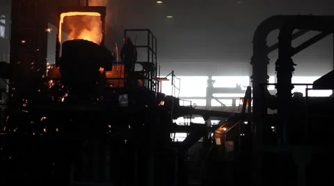 Melting Iron in the Foundry Stock Footage 8913267