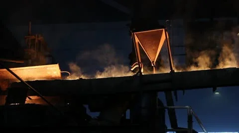 Melting Iron in the Foundry Stock Footage 10786214