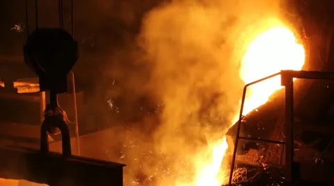 Melting Iron in the Foundry Stock Footage 18199867