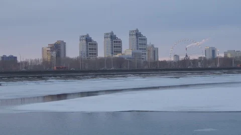 Melting Kazanka River. Spring Stock Footage 101435024