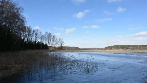 Melting lake Stock Footage 208091450