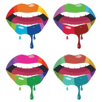 Melting Lips Stock Illustration