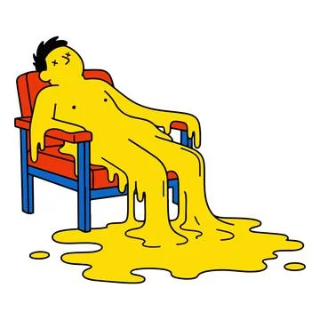 Melting Man in Chair Stock Illustration