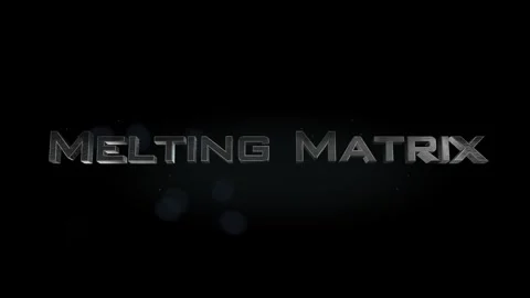Melting Matrix title metal text on black alpha channel background Stock Footage 296218759