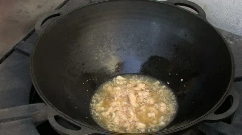 Melting Mutton fat for Pilaf Stock Footage 960358